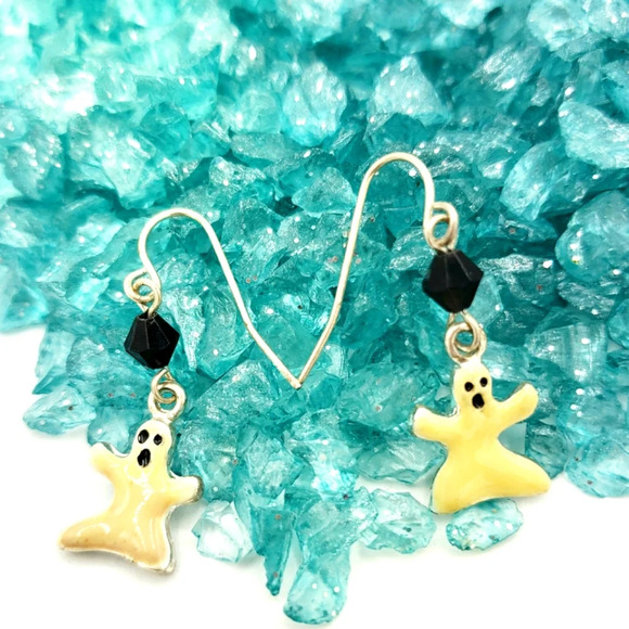 Halloween Earrings | Boo | Pierced Ghosts - Picture 1 of 3